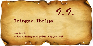 Izinger Ibolya névjegykártya