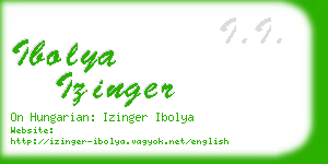 ibolya izinger business card